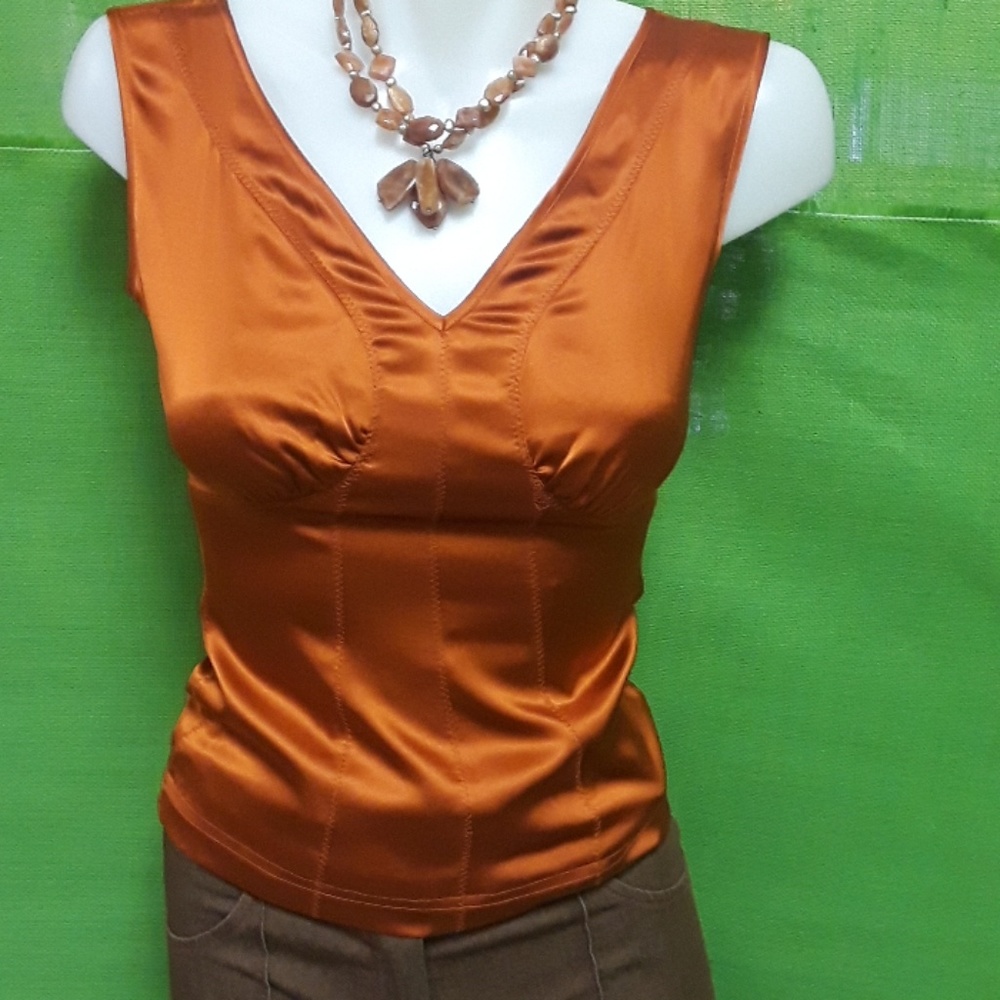 Sleeveless silk top